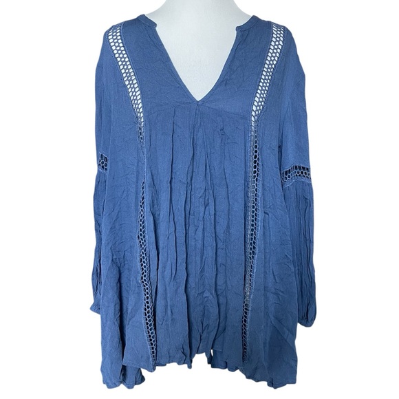 Free People babydoll crochet inset swing tunic - Picture 6 of 13